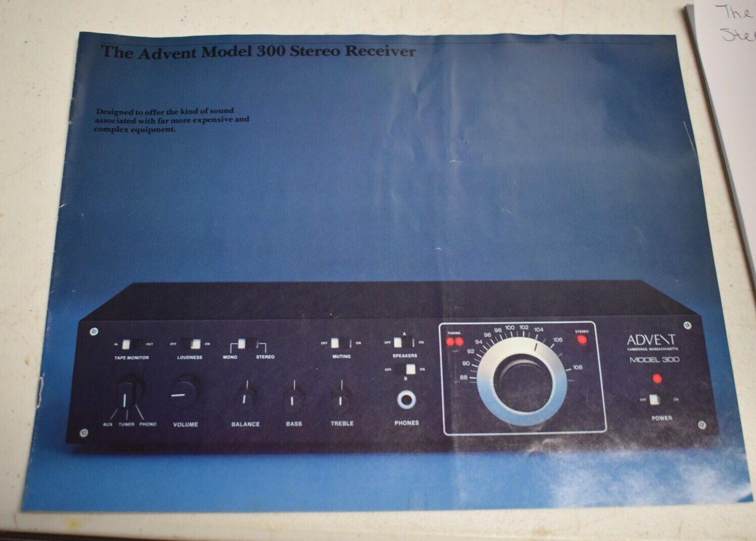 Original The Advent Model 300 Stereo Receiver Owner's Manual