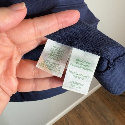 Lilly Pulitzer blu navy Skipper Popover spalla all'uncinetto - Foto 4 di 5