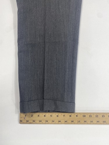 Brooks Brothers Pants Mens 38x29.5 Grey Wool Straight Career Casual Cuffed - Picture 7 of 7