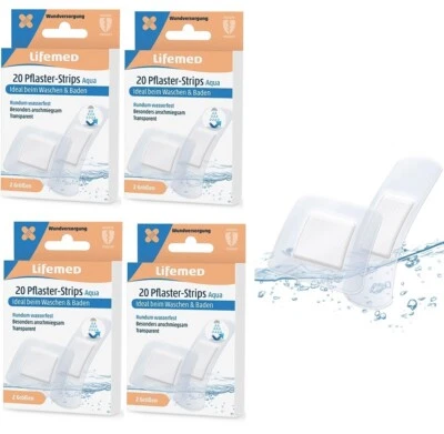 80 Pflasterstrips Wundpflaster wasserfest transparent hauchdünn Pflaster Lifemed