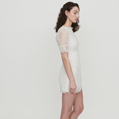 maje SHORT SWISS DOT DRESS WITH DAISY LACE, size 3 | eBay