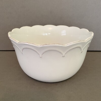 TableTops Gallery Le Provence 6'' White Cereal or Serving Bowl Scalloped Edge