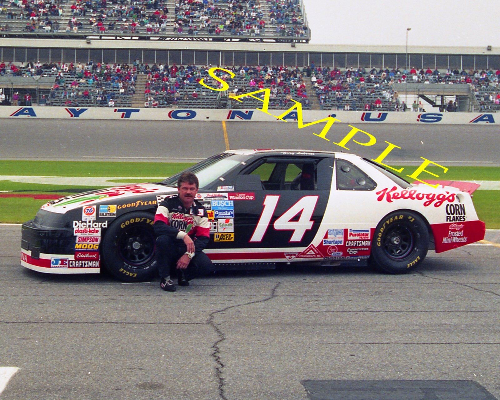 TERRY LABONTE #14 KELLOGGS DAYTONA 500 CLOSE UP SHOT 8X10 GLOSSY PHOTO