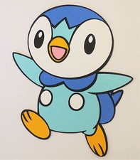 Pokemon Piplup Paper Piecing Die Cut Scrapbook Embellishment Cupcake Topper