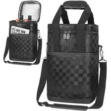 Wine Bag Carrier Tote Insulated 4 Bottle Cooler Carrying Case for Travel Picnic