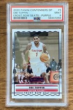 2020 Panini Contenders Draft Picks Front-Row Seats Red Obi Toppin /99 PSA 9