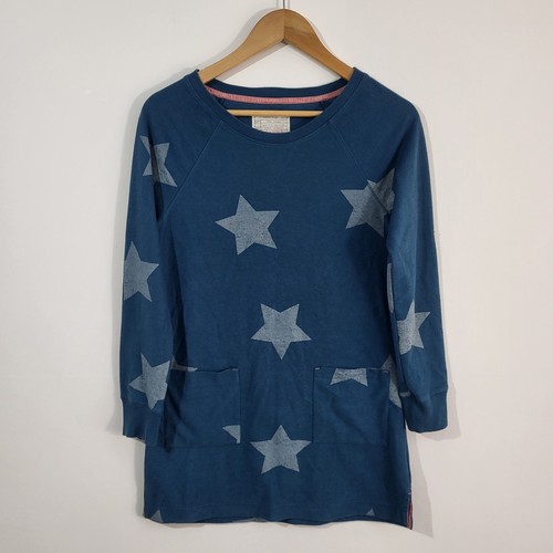 WHITE STUFF Tunic Top Size 8UK Blue White Star Print Jersey Pockets eBay