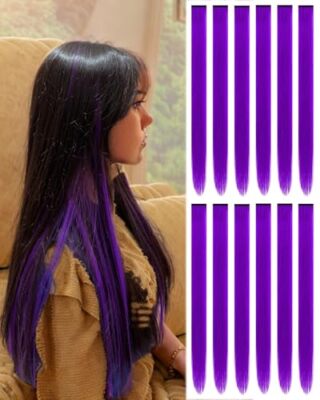 22 Inch Colored Hair extension 12 Pcs Clip in Hair Extension  display picture 3