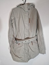 Columbia Carson Pass Ii Jacket Womens Medium White Nylon Omni-heat Hooded Belted