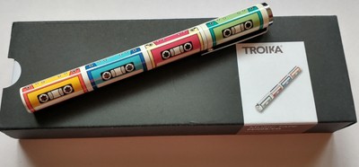 Troika Tintenroller  ''Music Tape''  Mine & Ersatzmine mit Metallbox - NEU