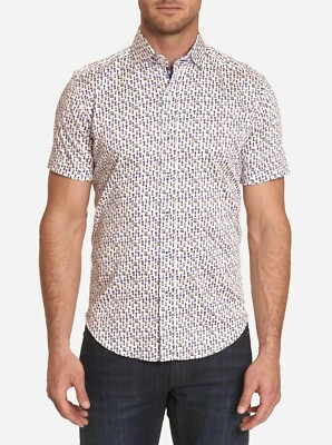 Robert Graham XL $158 MAXCY Short Sleeve Sport Shirt, NWT Tailored Fit, X LARGE