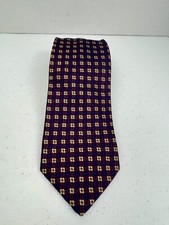 BROOKS BROTHERS Makers Men's Silk Tie Geometric Maroon Multi Made In USA #T 12