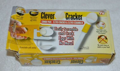 Clever Egg Cracker, Clever Scrambler Combo Pack, As Seen On TV, New In the Box 