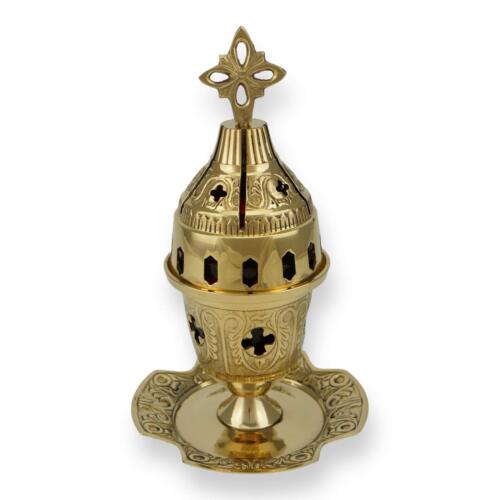 Brass Table Vigil Lamp - Orthodox Lamp - FREE Gift - WIcks and Cork Floats - 第 1/7 張圖片