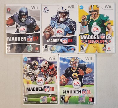 Madden NFL 07 08 09 10 11 - Nintendo Wii TESTED - All 5 Games Included ...