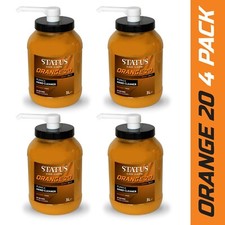 4 x Status 3 L Orange Heavy Duty Hand Cleaner Solvent Free Pump 3 Litre