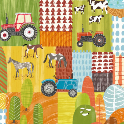 WGU50119W - When I Grown Up Down On The Farm Orange Crush OHPOPSI Tapete