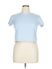 Justify Women Blue Short Sleeve T-Shirt XL