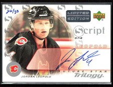 Jordan Leopold 2003-04 Upper Deck Trilogy Scripts Limited Edition Auto /30
