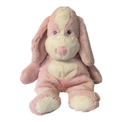 Aurora Baby Pink & White Puppy Dog Plush Lovey Stuffed Animal 16