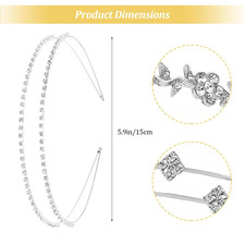 4 Pcs Silver Rhinestone Headband, Bridal Wedding Crystal Tiara Crown Hair Acc...