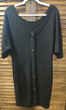 New York & Co Reversible 2-way Dolman Sleve Sweater Midi Dress Sz M Minimal #872