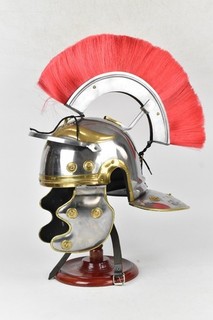 Helmet Gallic Imperial Medieval Roman Centurion Iron Steel Metal Leather Cap
