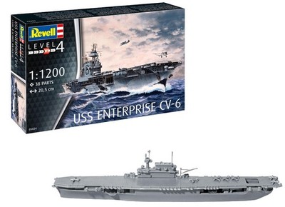 REVELL, Schiff USS Enterprise CV-6 zum Zusammenbauen und Bemalen, 1/1200, REV...