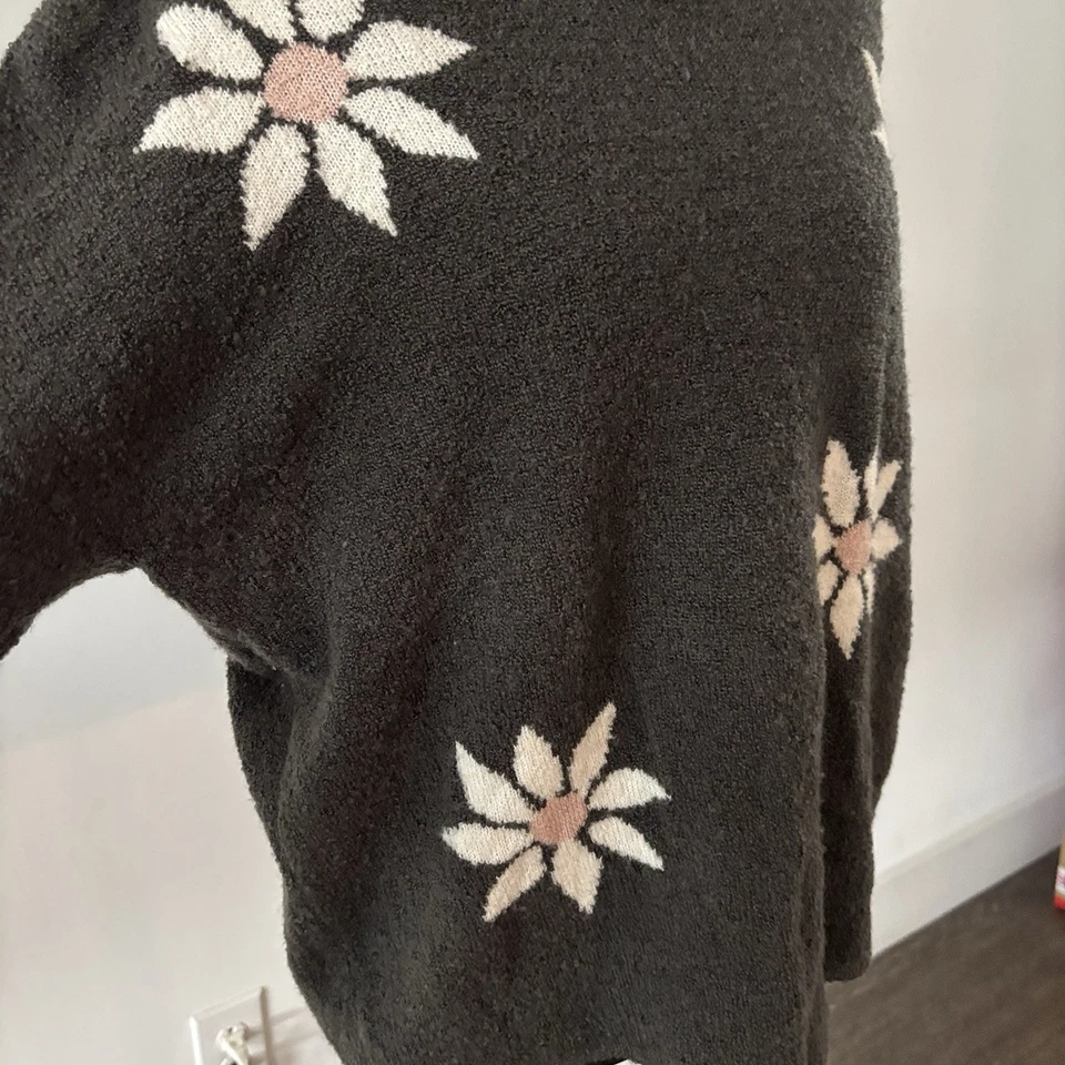 Suéter Madewell Feminino Flor Merino Mistura de Lã Verde Boho Goblincore Floresta - Imagem 2 de 4