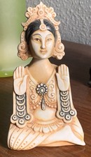 Ancien brûle parfum en porcelaine art déco divinité asie tête
