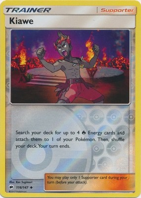 x4 Kiawe - 116/147 - Uncommon - Reverse Holo Pokemon SM3 Burning Shadows M/NM