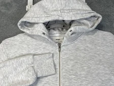 Joah Brown Hoodie Womens One Size Gray Full Zip Fleece Sweatshirt Made USA