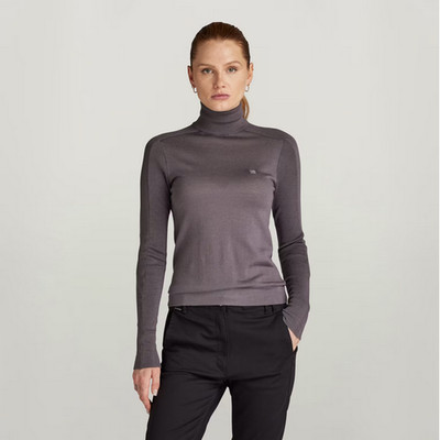G-Star Raw Pullover Core Slim Rollkragen Merinowolle grau lila XS - neu mit Etikett 110£