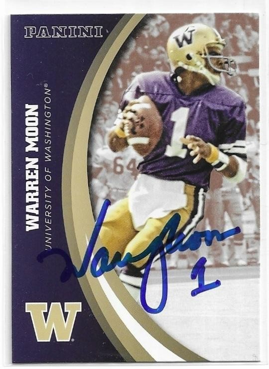 WARREN MOON Autographed Signed 2016 Panini Football card #47 Washington Huskies