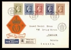DR WHO 1970 NORWAY FDC KING CACHET COMBO 10KR TO CANADA w29608