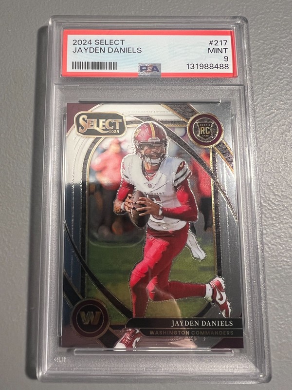 2024 Panini Select - Jayden Daniels ( Commanders ) Club Level Rookie #217  PSA 9