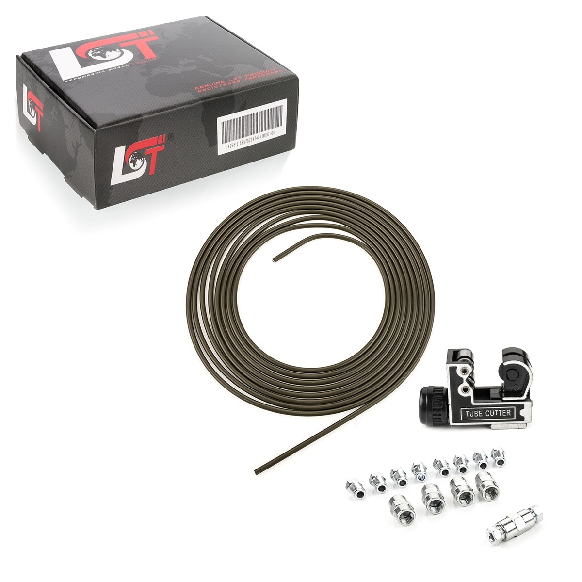 5m steel line brake pipe set with 5 connectors Ø 4.75mm for Volvo