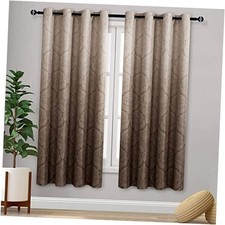 Ombre Blackout Curtains for Living Room - 52"W x 63"L Pack of 2 Brown