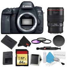 Canon EOS 6D Mark II DSLR Camera Body Only 3 Piece Filter w/Memory Bundle  EF