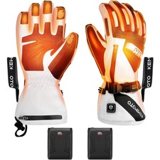 Winter Heated Gloves Touchscreen Snowmobile Gloves w/2500mAh Battery for Unisex