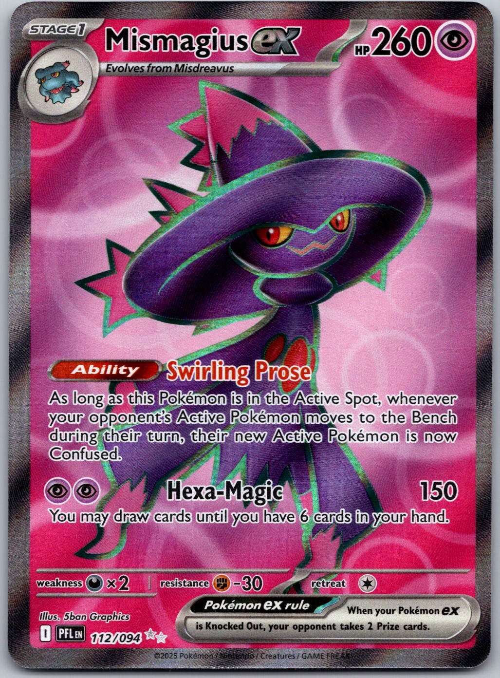 Mismagius ex - 112/094 ME02: Phantasmal Flames Ultra Rare NM