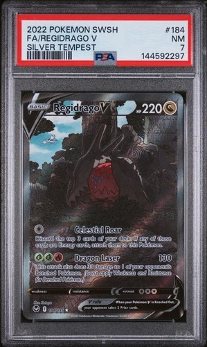 2022 POKEMON SWORD & SHIELD SILVER TEMPEST #184 FULL ART/REGIDRAGO V PSA 7