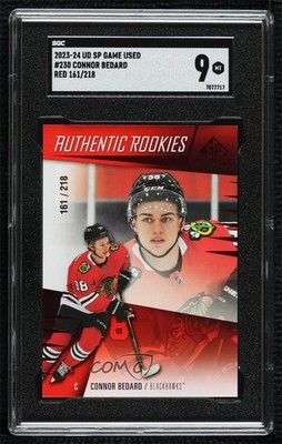 2023 SP Game Used Edition Red /218 Connor Bedard #230 SGC 9 MINT Rookie RC 7up