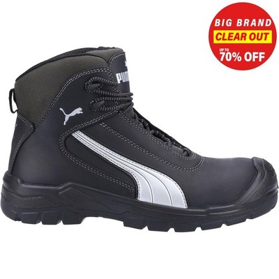 Puma Safety Cascades Mid S3 Leder Schutz Sicherheit Arbeitsstiefel Herren schwarz