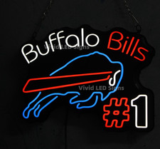10" Buffalo Bills Vivid LED Neon Sign Light Lamp Garage Gift Show Logo Decor VL