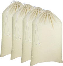 Extra Large Laundry Bags -4 Pack Heavy Duty Durable Cotton Canvas Drawstring Clo