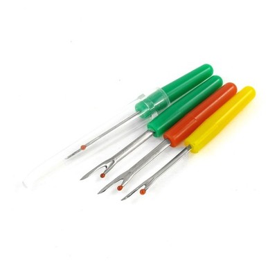 4 Pcs Yellow Red Green Plastic Handle Sewing Stitch Thread Unpicker Seam Ripper