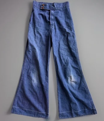 RARE "Cheap Jeans' Brand 70s Vintage Jeans With perfect Bell Bottoms - Image 1 of 4
