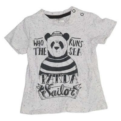 H&M, T-shirt, Größe: 68, Weiß/Schwarz, Baumwolle/Polyester, Gepunktet #kLh