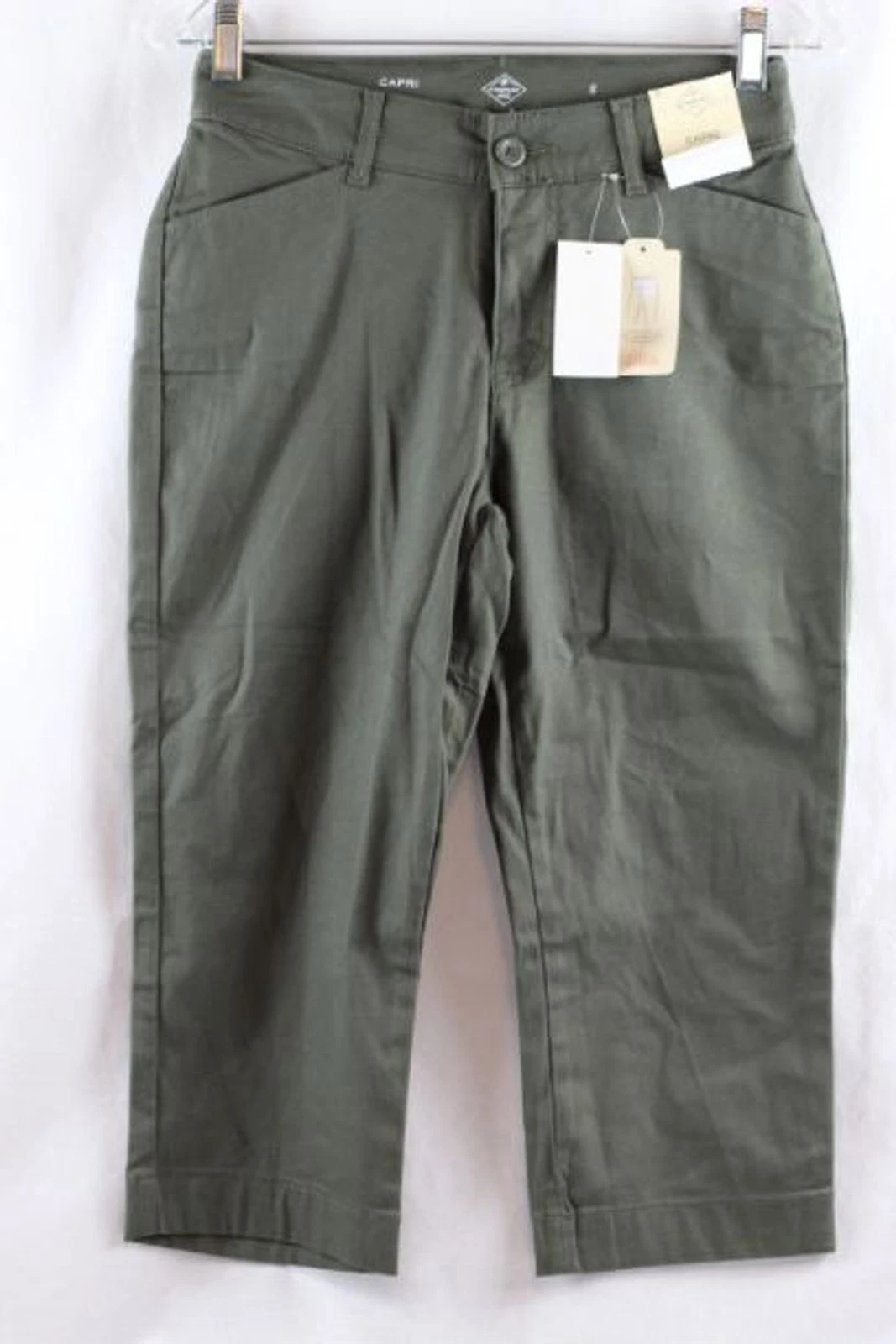 St John's Bay Green Womens' Capri Pants Mid Rise Size 2 034